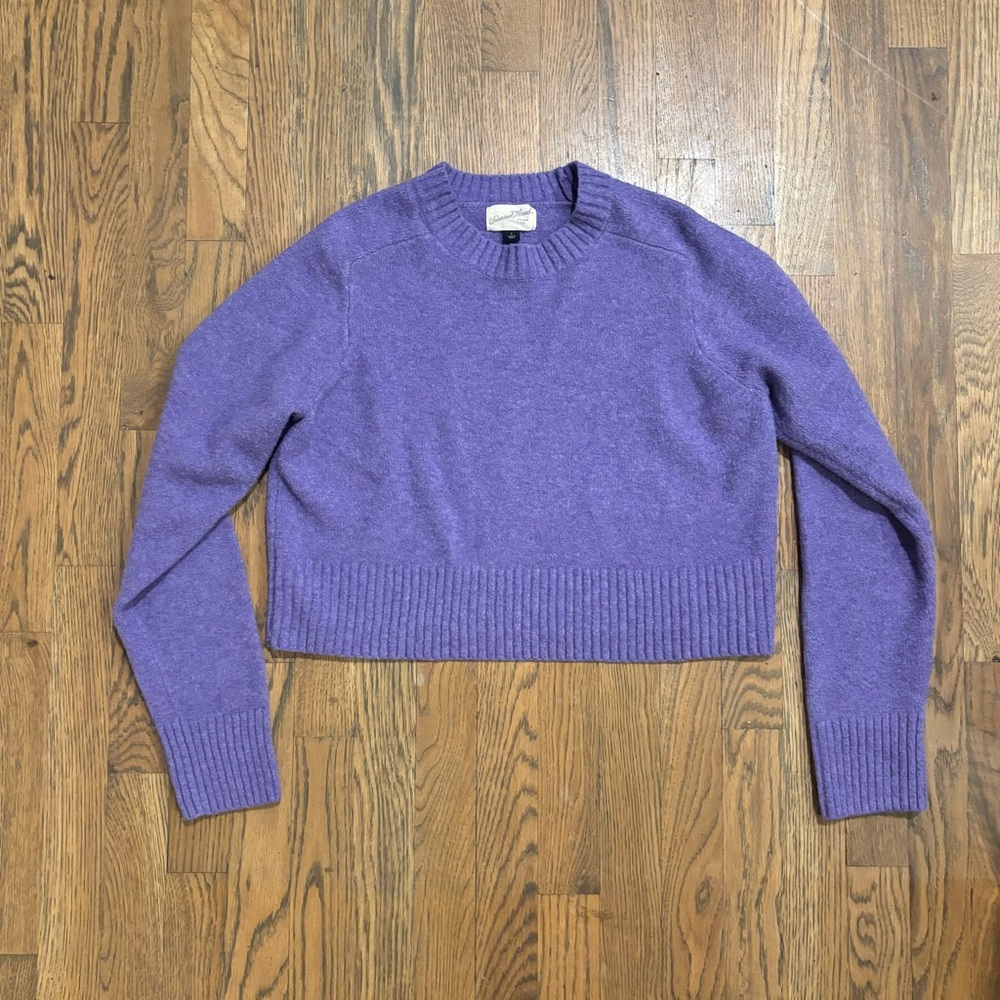 Cozy Purple Cropped Sweater Universal Thread